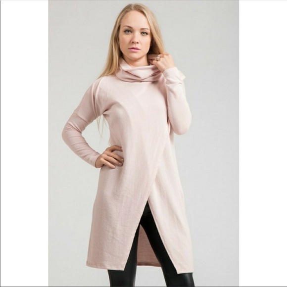 LAST// Soft Blush Cowl Turtleneck Sweater - Picture 2 of 3